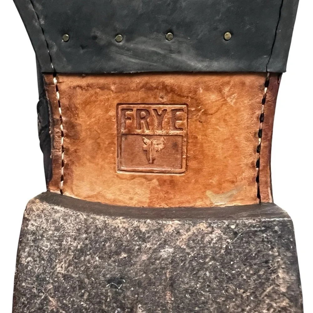 Frye Shirley Over The Knee Riding Boots Black Leather Size 7 Heritage Classic